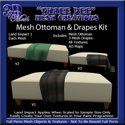 Mesh Ottoman &amp; Drapes Kit AD Pic